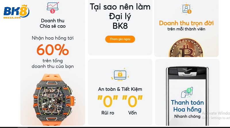 Lợi ích khi trở thành đại lý BK8